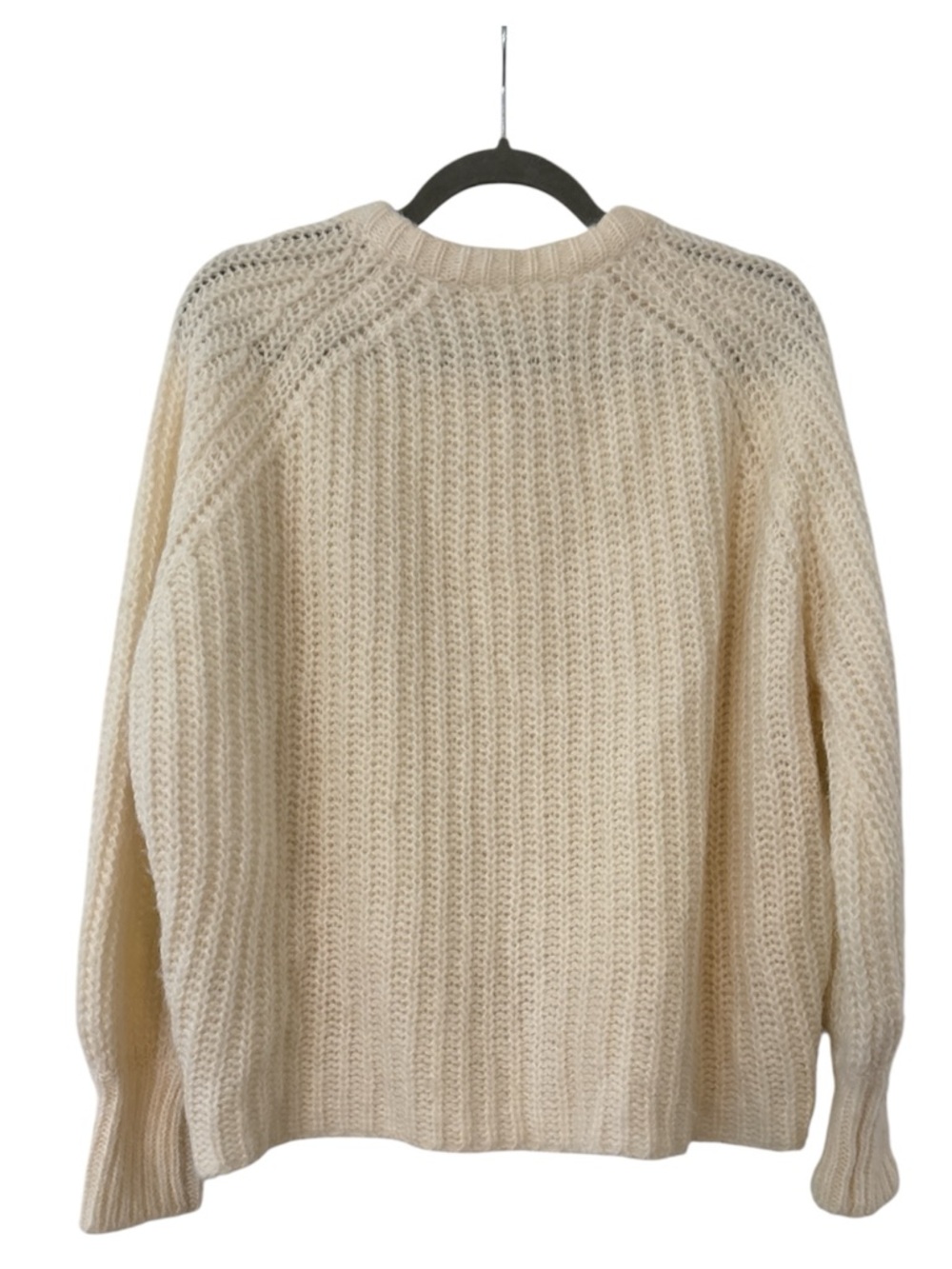 Sezane NWOT Emilie Alpaca Wool Blend Cardigan in Ecru Size Medium - Picture 7 of 8